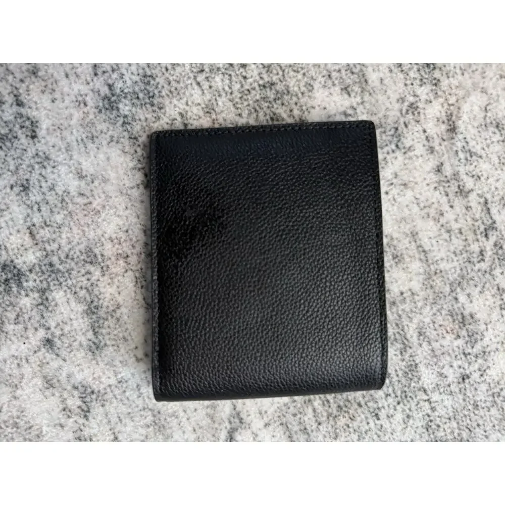 NWOt Coach Men's Bifold Billfold Wallet in Refine Pebble Leather | Black — New